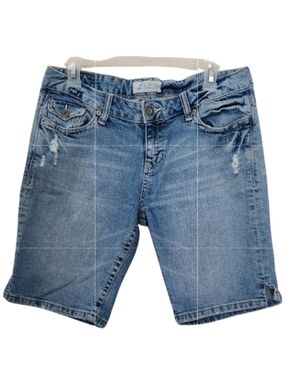 Aeropostale Women's Waist 32" Blue Denim Shorts with Flap‎ Pockets